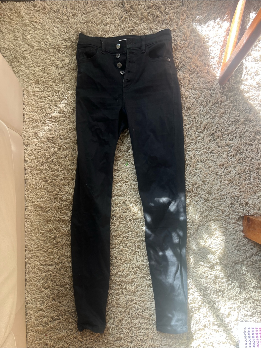 Dynamite Black High-Rise Button-Fly Skinny Jeans